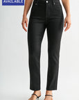 Black Plus-Size Tapered Leg Jean w/ Metallic Stripe