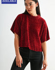Burgundy Plus-Size Broome Chenille Sweater