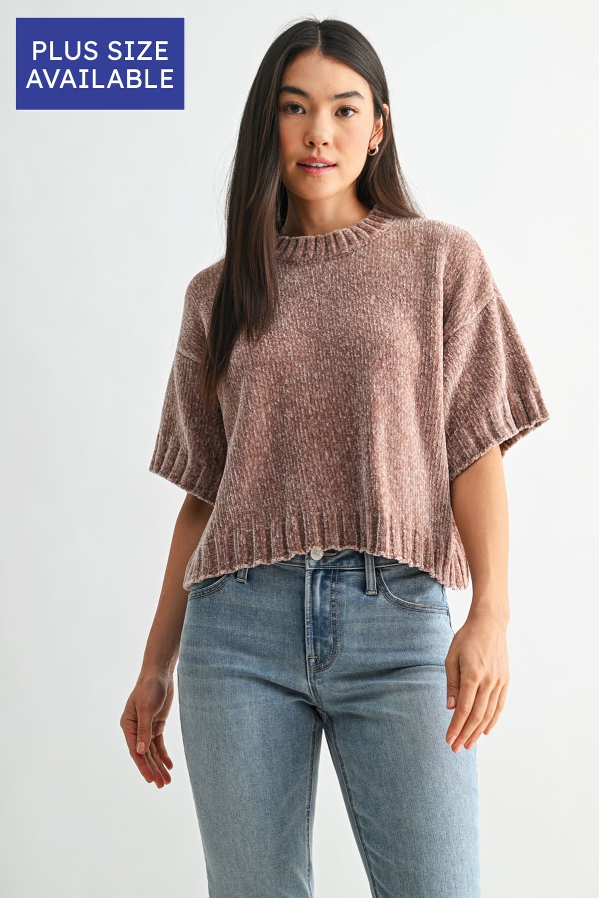 Taupe Plus-Size Broome Chenille Sweater