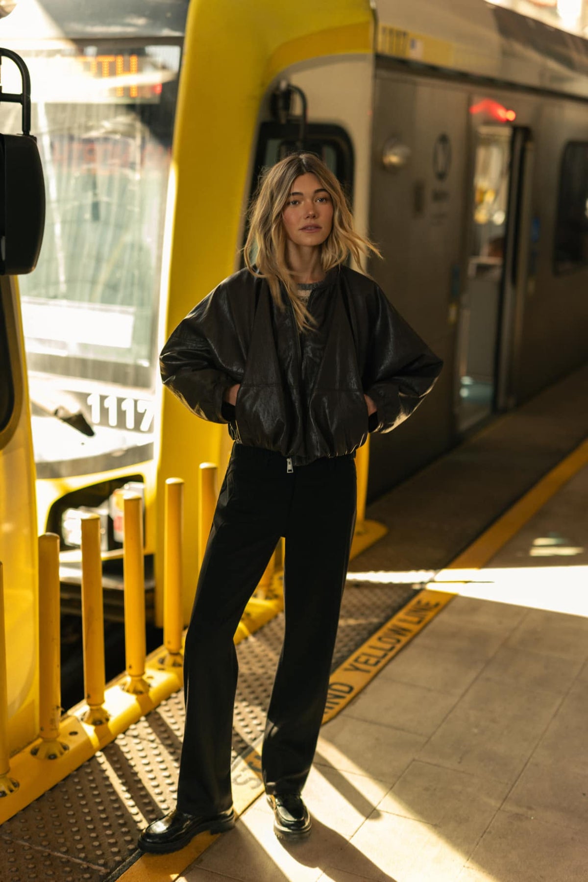 Brown Faux Leather Zip Up Dolman Jacket