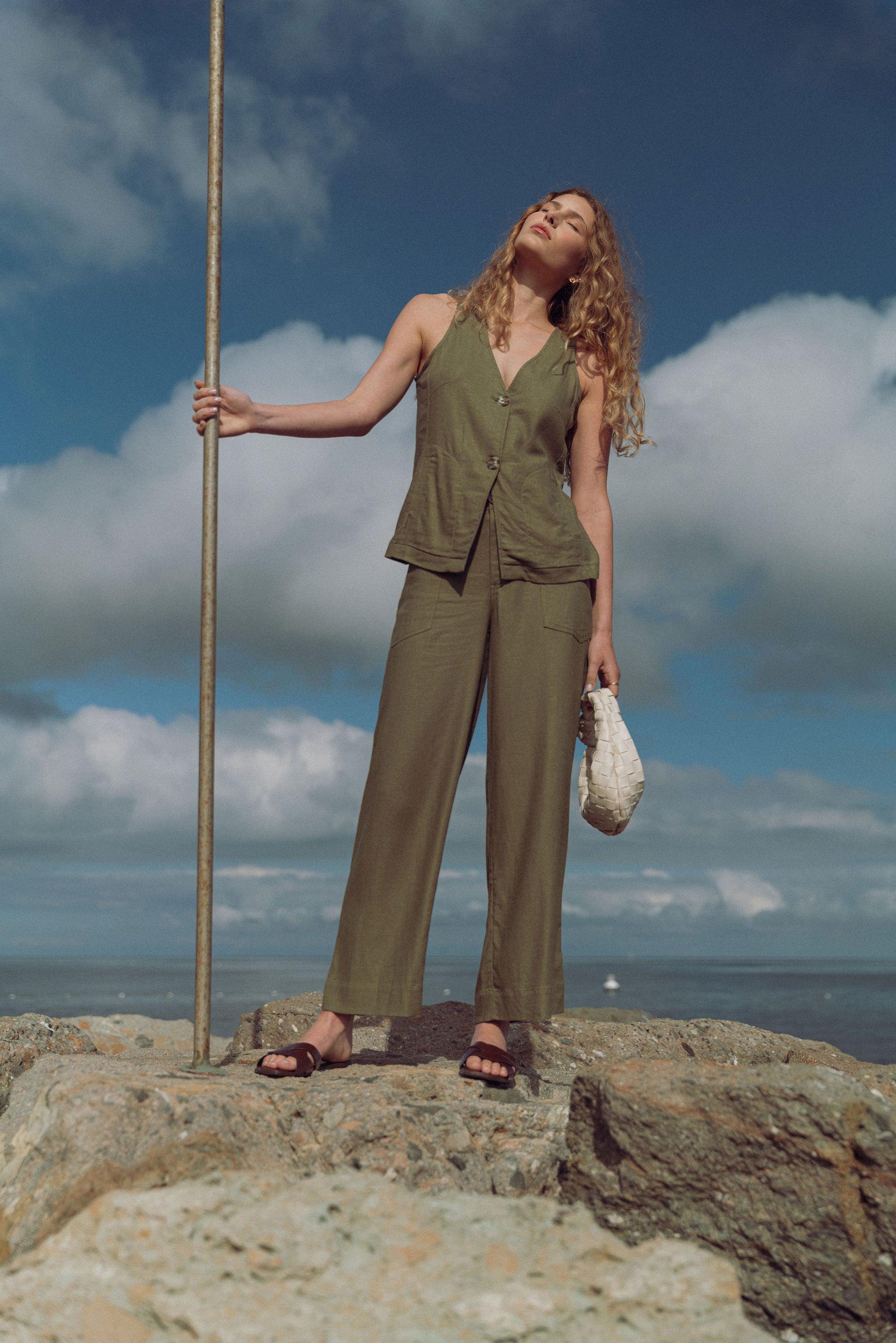 Olive Relaxed Patch Pocket Pant