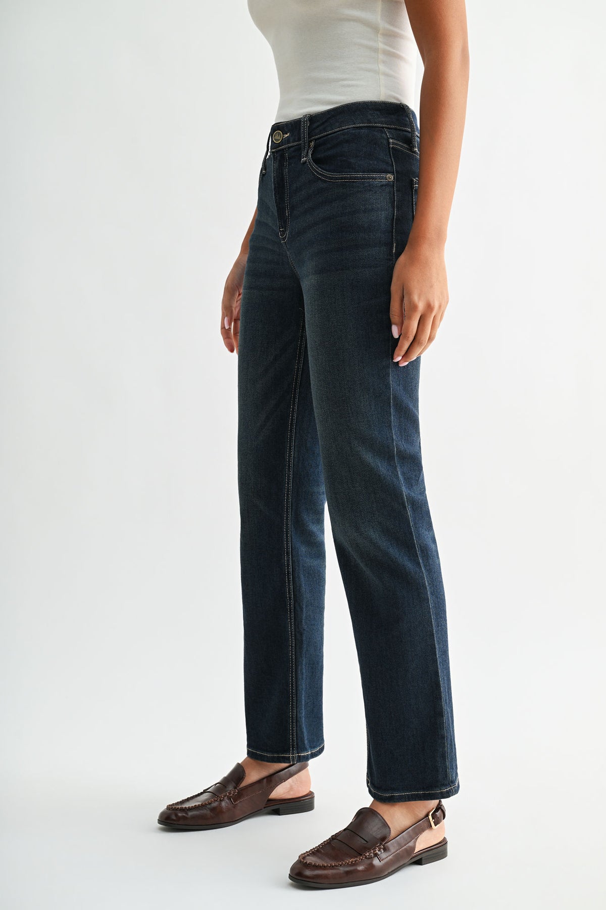 Dark Whisker Wash Plus-Size Dover Straight Leg