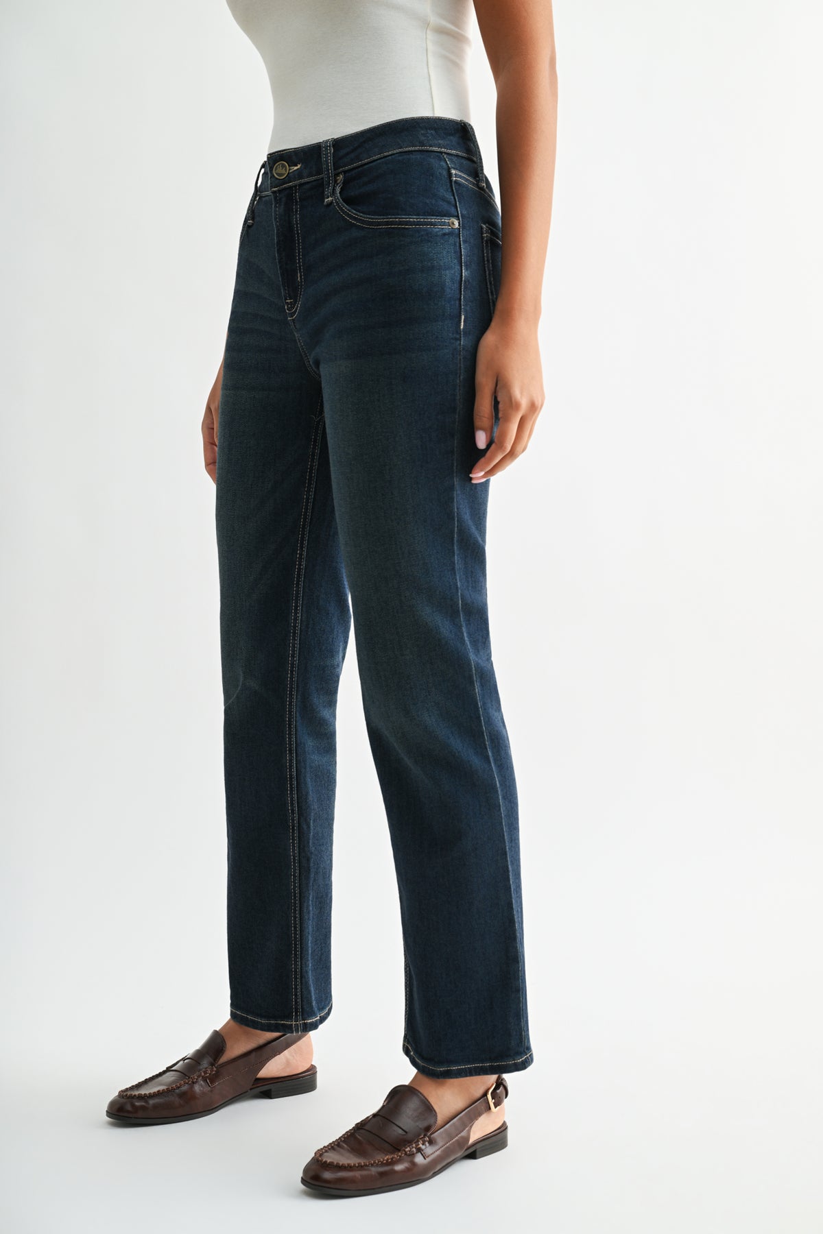 Dark Whisker Wash Plus-Size Dover Straight Leg