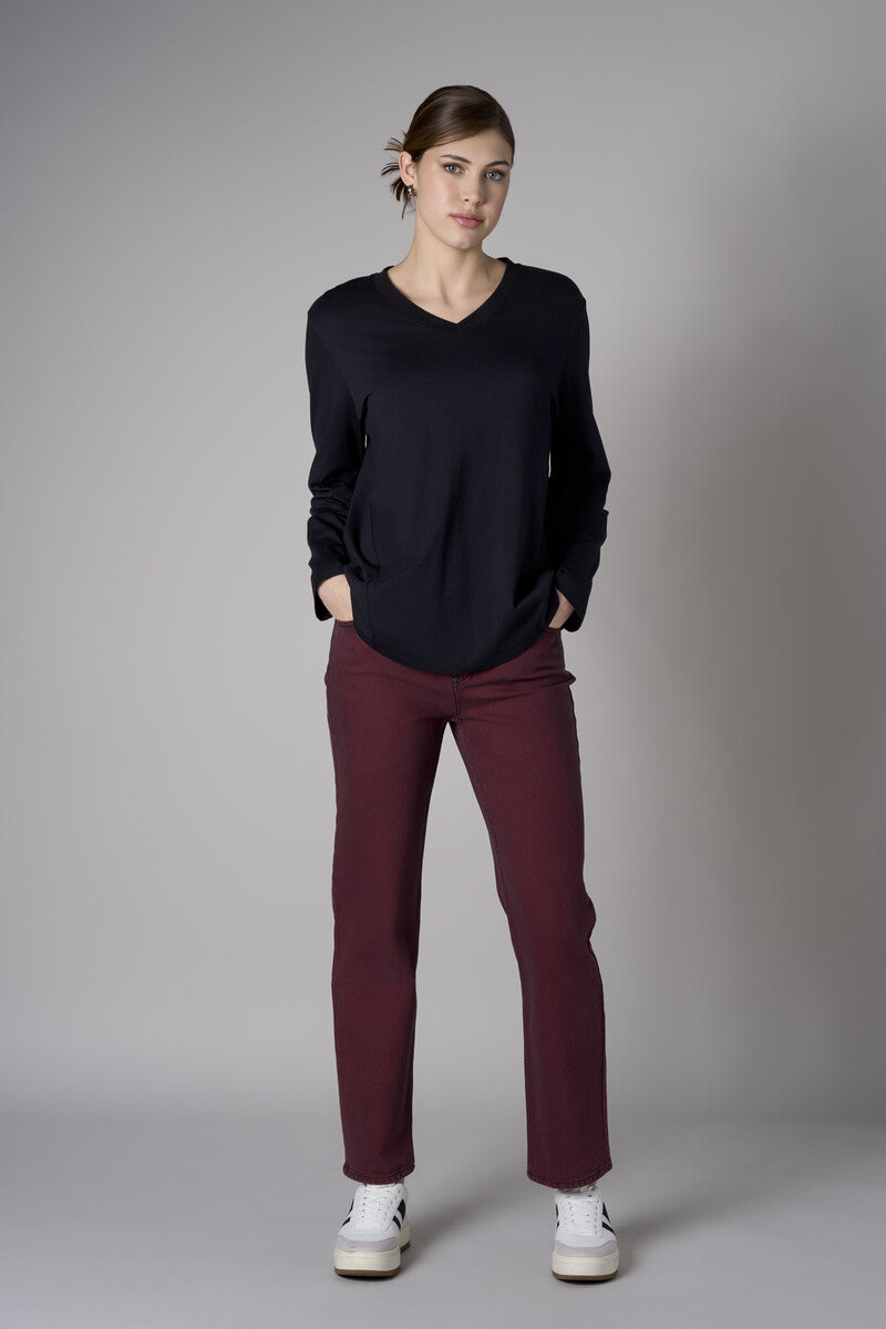 Maroon Dover Straight Leg Jean