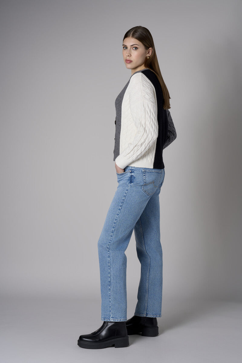 The 'Vintage Tagged Whisker' Dover Straight Leg delivers both comfort and statement flair.
