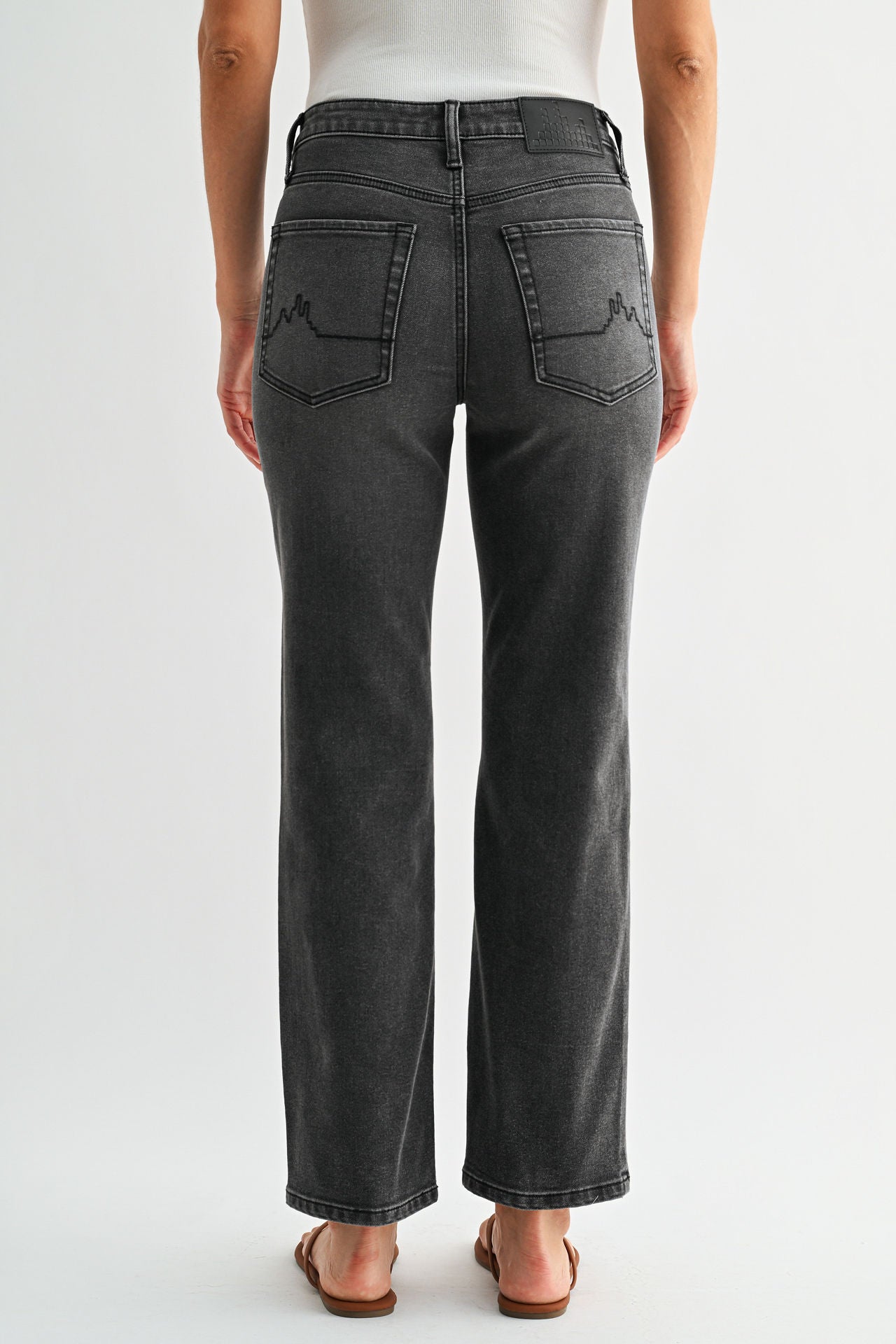 Black Whisker Wash Dover Straight Leg