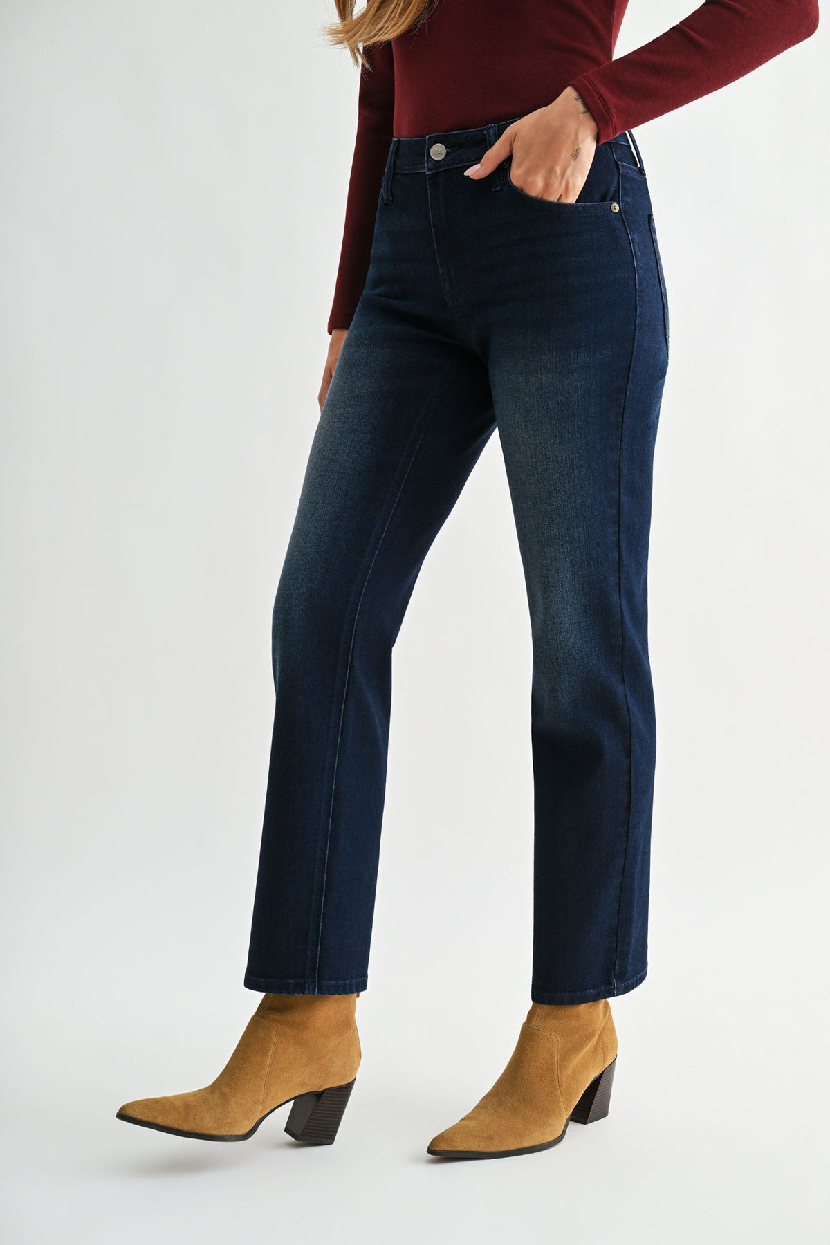 Medium Indigo Denim Dover Straight Leg