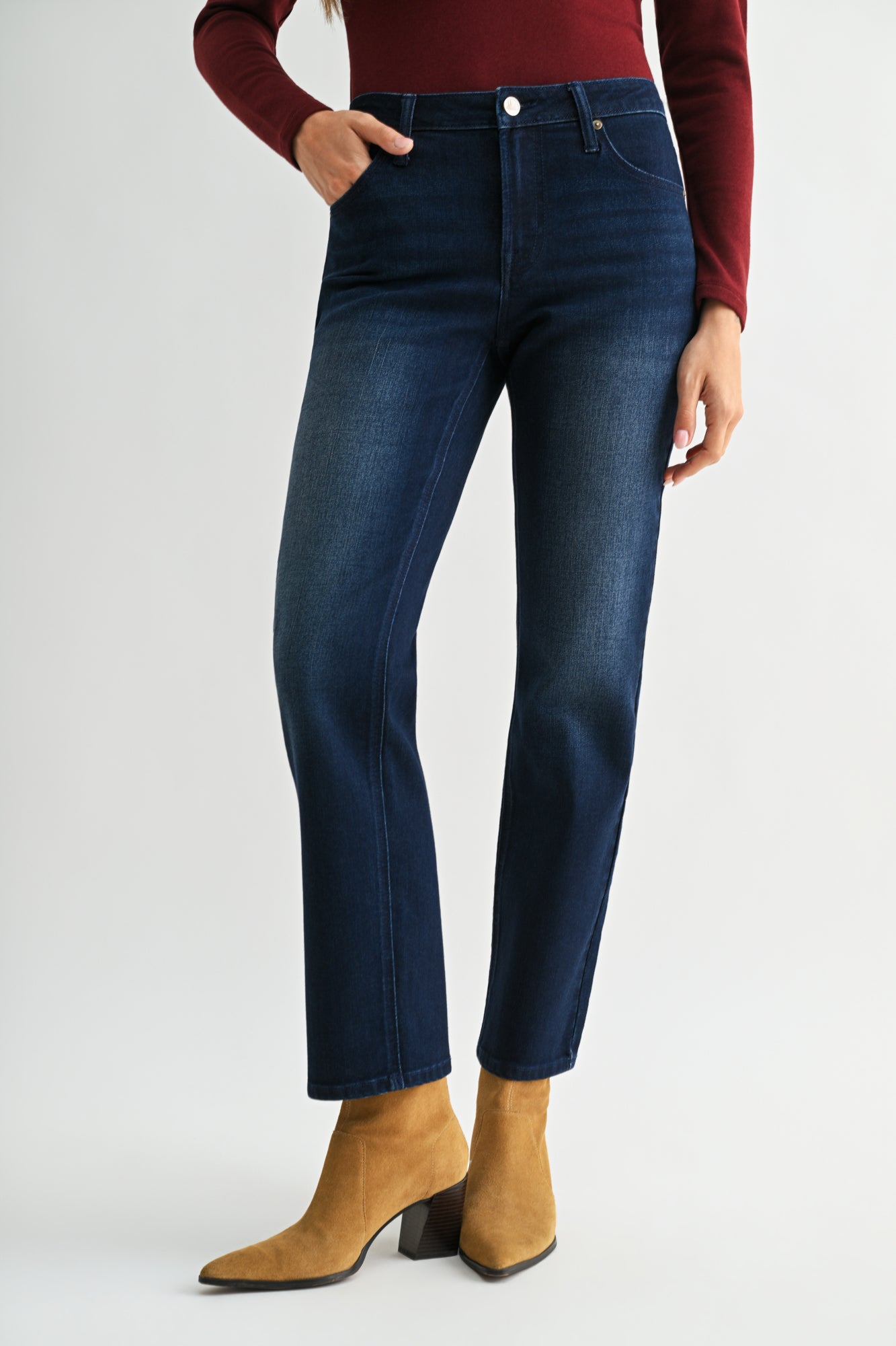 Medium Indigo Denim Dover Straight Leg