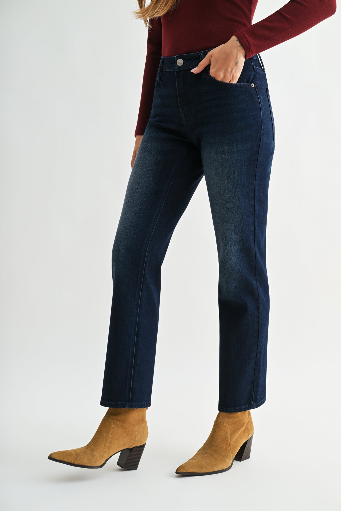 Medium Indigo Denim Dover Straight Leg