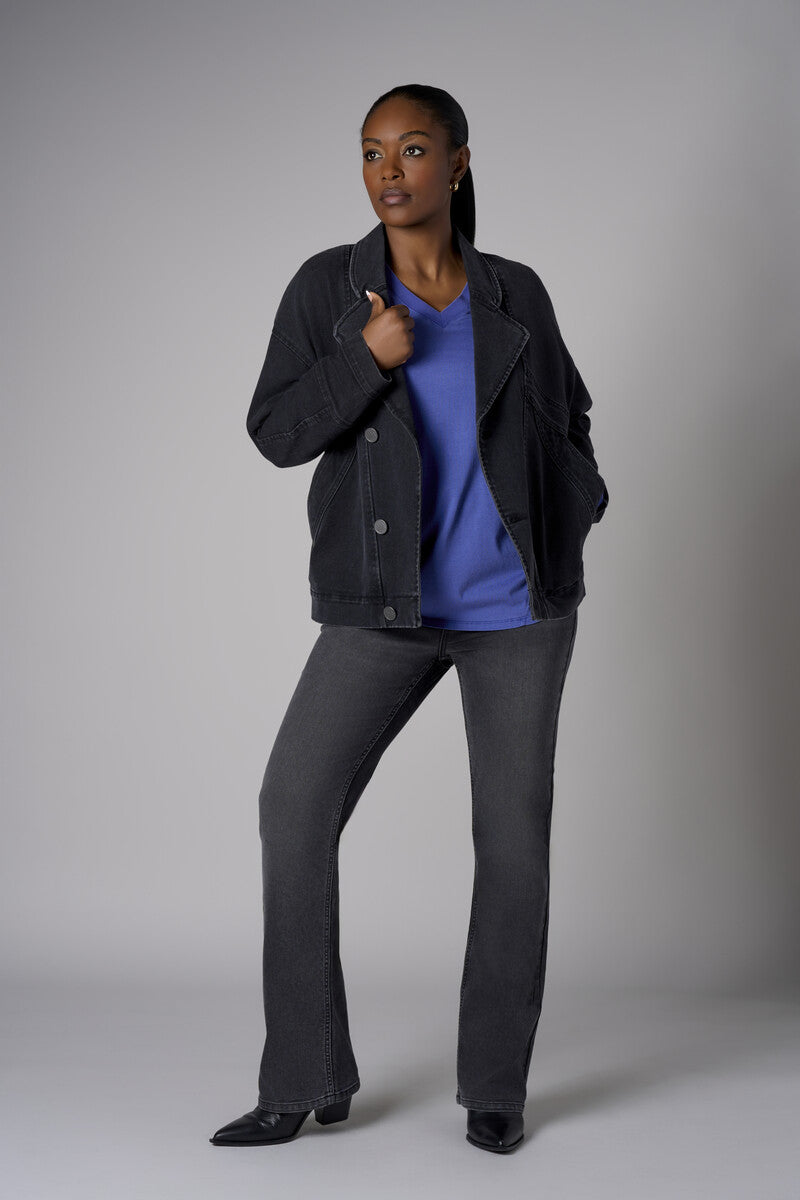 Experience the warm look of our 'Black Denim' Chelsea Bootcut- Washed Black.