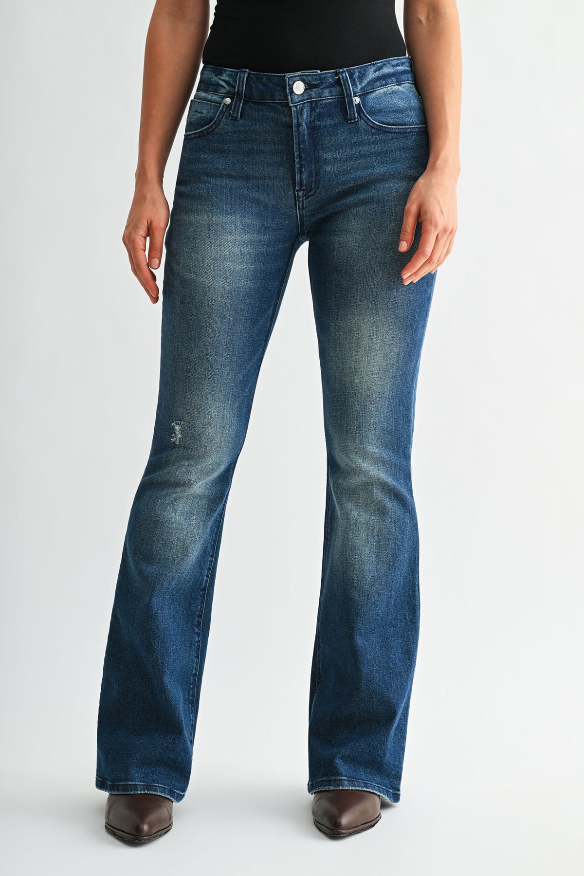 Dark Whisker Wash Eiffel Flare Leg 