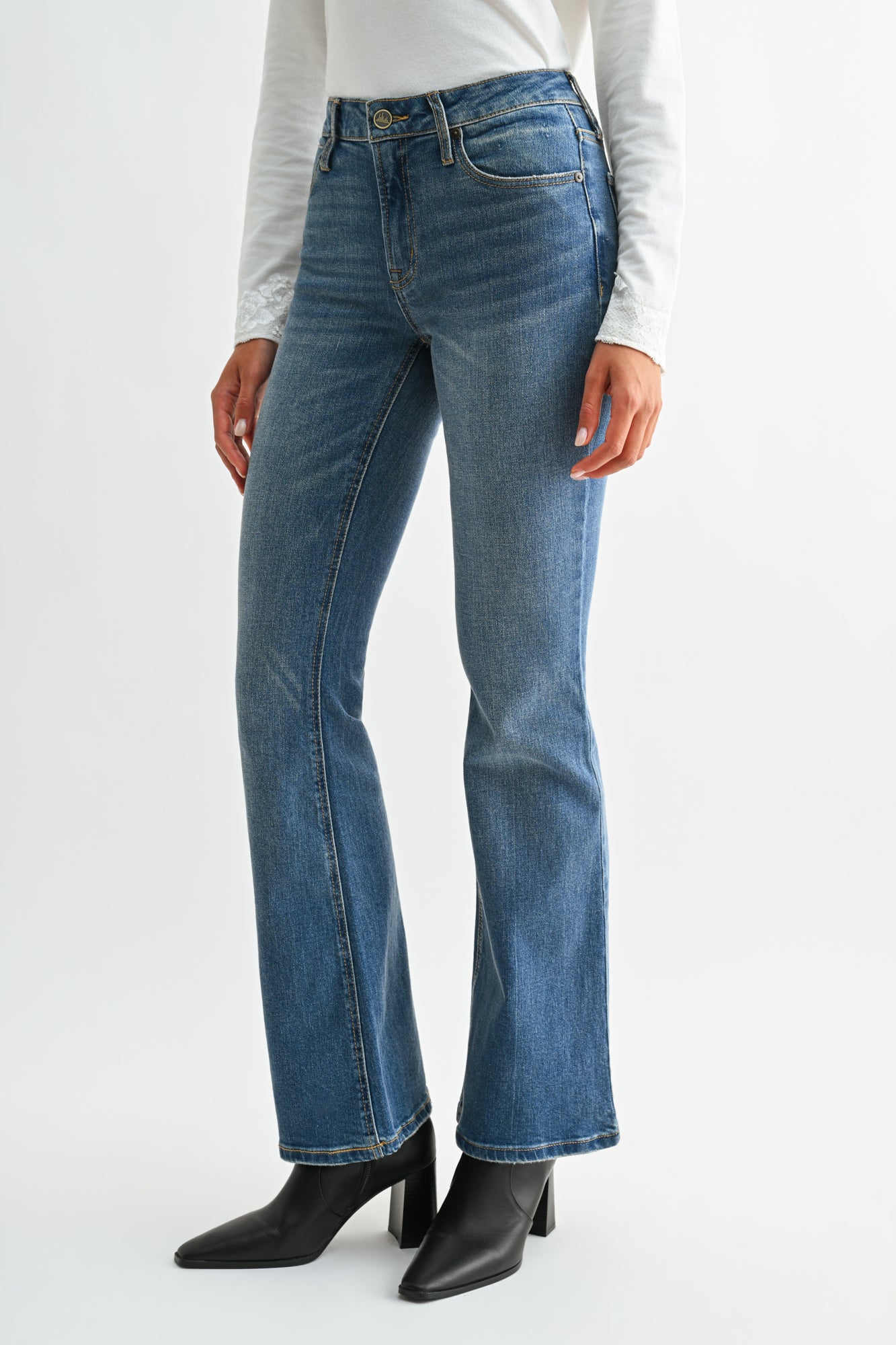Vintage Crease Wash Eiffel Flare Leg 