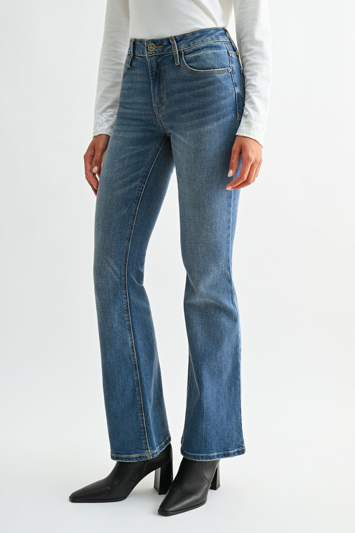 Vintage Crease Wash Petite Eiffel Flare Leg
