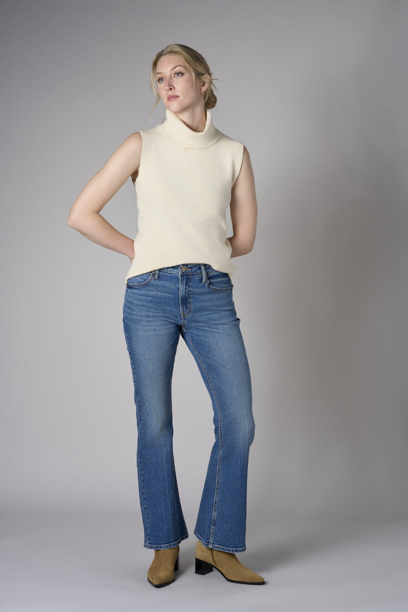 The 'Vintage Crease Wash' Eiffel Flare Leg: designed for vibrant appeal.