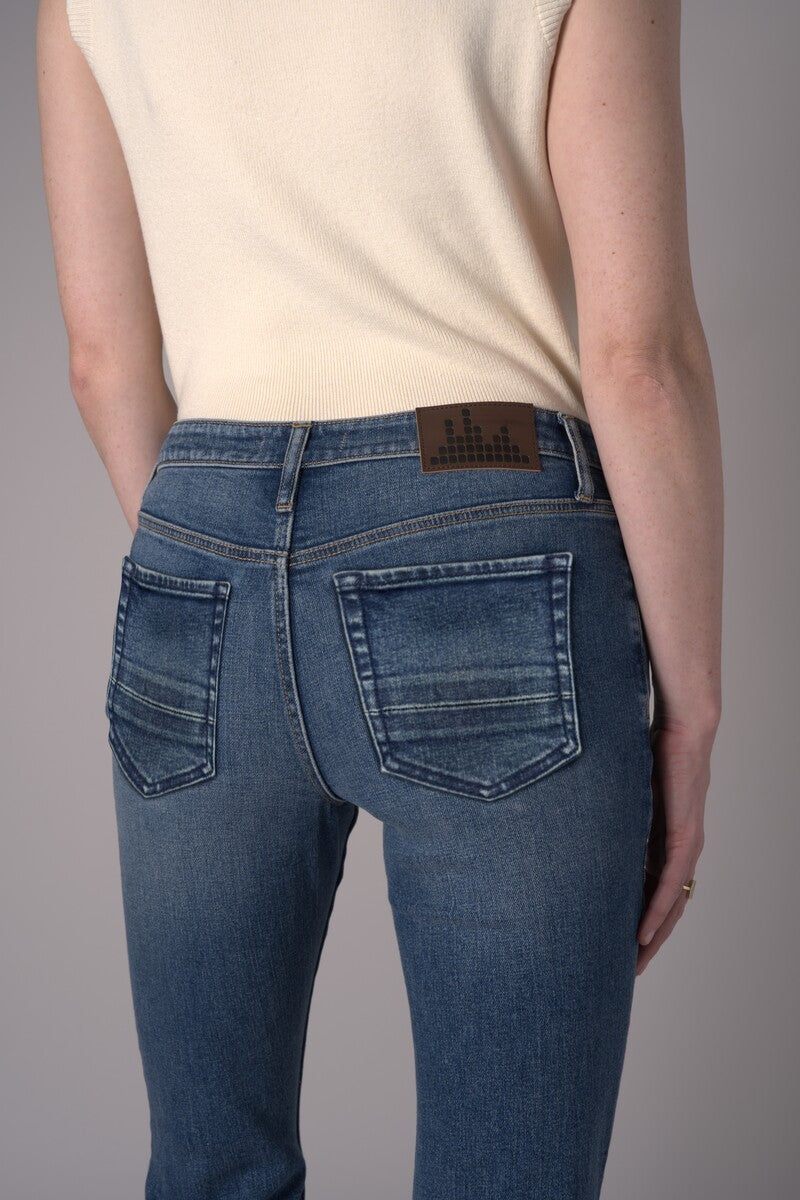 The 'Vintage Crease Wash' Eiffel Flare Leg: designed for vibrant appeal.