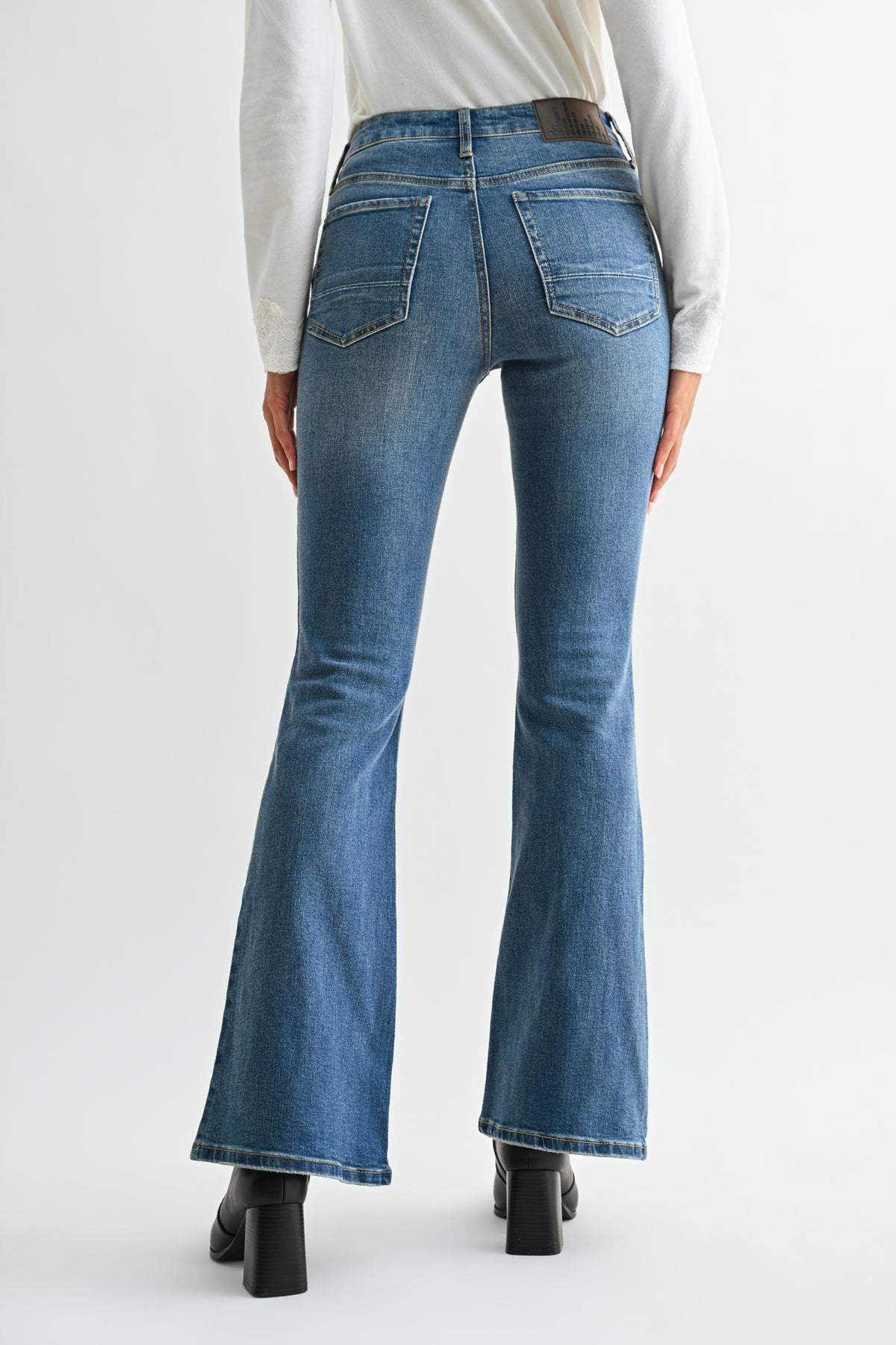 Vintage Crease Wash Petite Eiffel Flare Leg