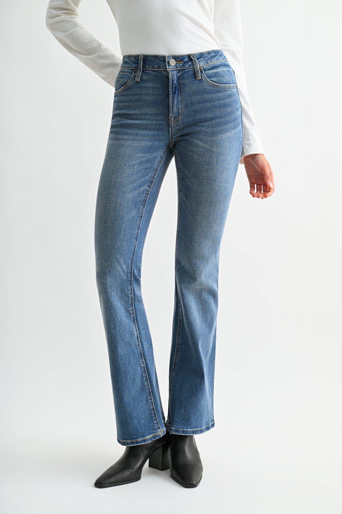 Vintage Crease Wash Petite Eiffel Flare Leg