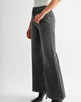 Black Denim Bond Wide Leg

