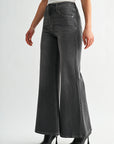Black Denim Bond Wide Leg