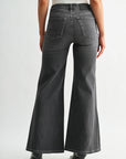 Black Denim Bond Wide Leg