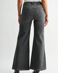 Black Denim Bond Wide Leg
