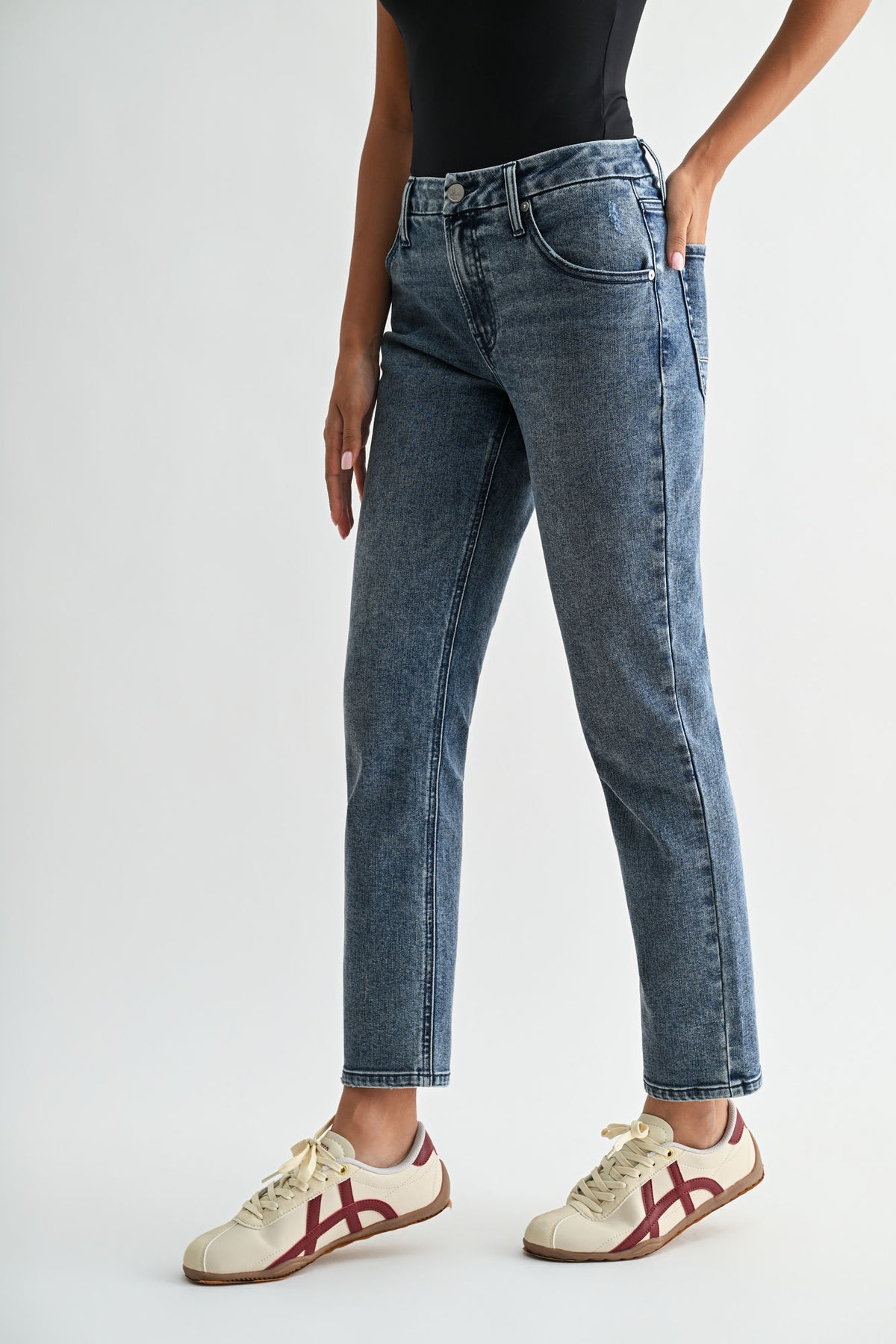 Medium Indigo Denim Melrose Tapered Jean