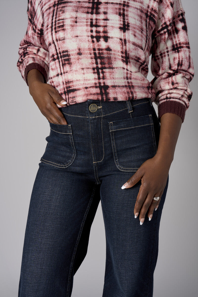 Dark Whisker Wash Soho Wide Leg Jean