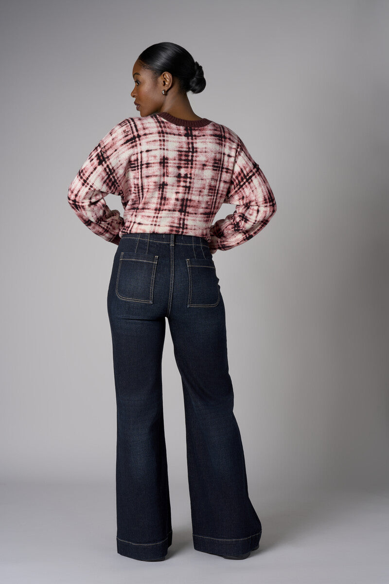 Dark Whisker Wash Soho Wide Leg Jean