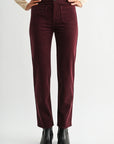 Burgundy Soho Straight Leg Corduroy Pant