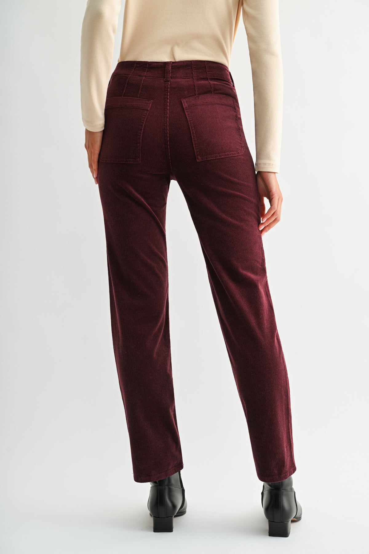 Burgundy Soho Straight Leg Corduroy Pant