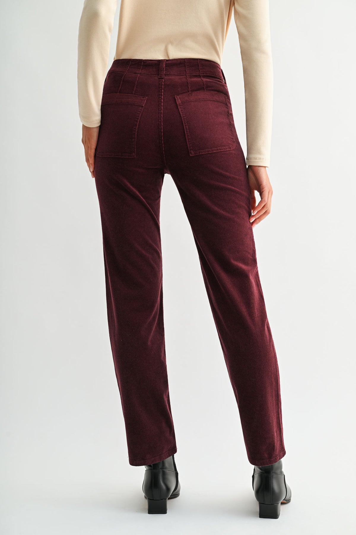 Burgundy Soho Straight Leg Corduroy Pant