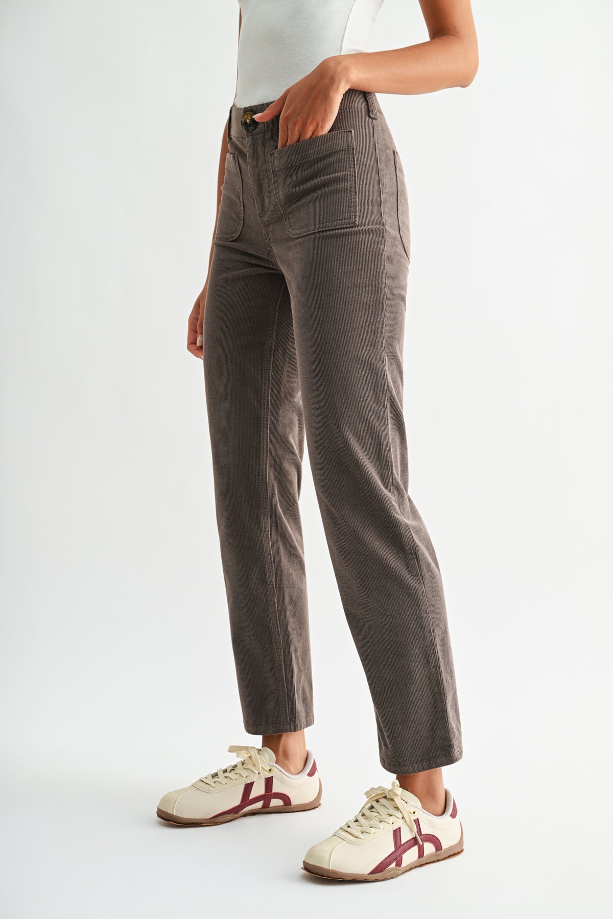 Mushroom Soho Straight Leg Corduroy Pant