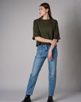 Patch Pocket Tapered Jean in Indigo
