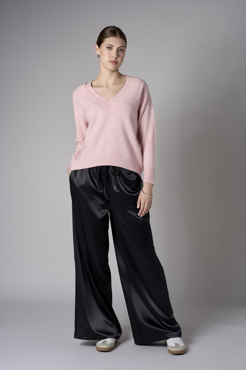 Black Pull On Wide Leg Pant
