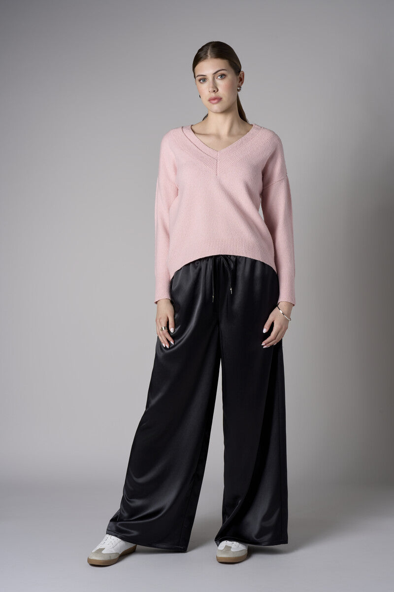 Black Pull On Wide Leg Pant