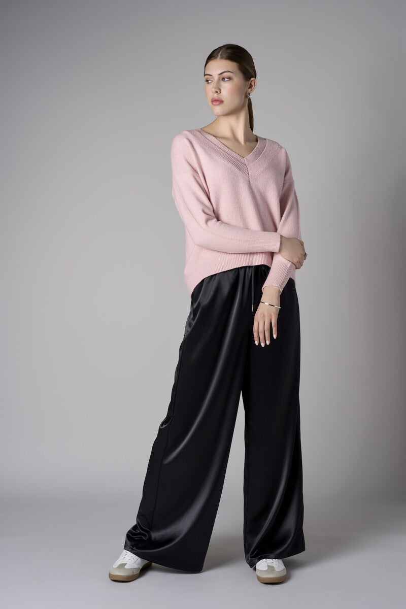 Black Pull On Wide Leg Pant