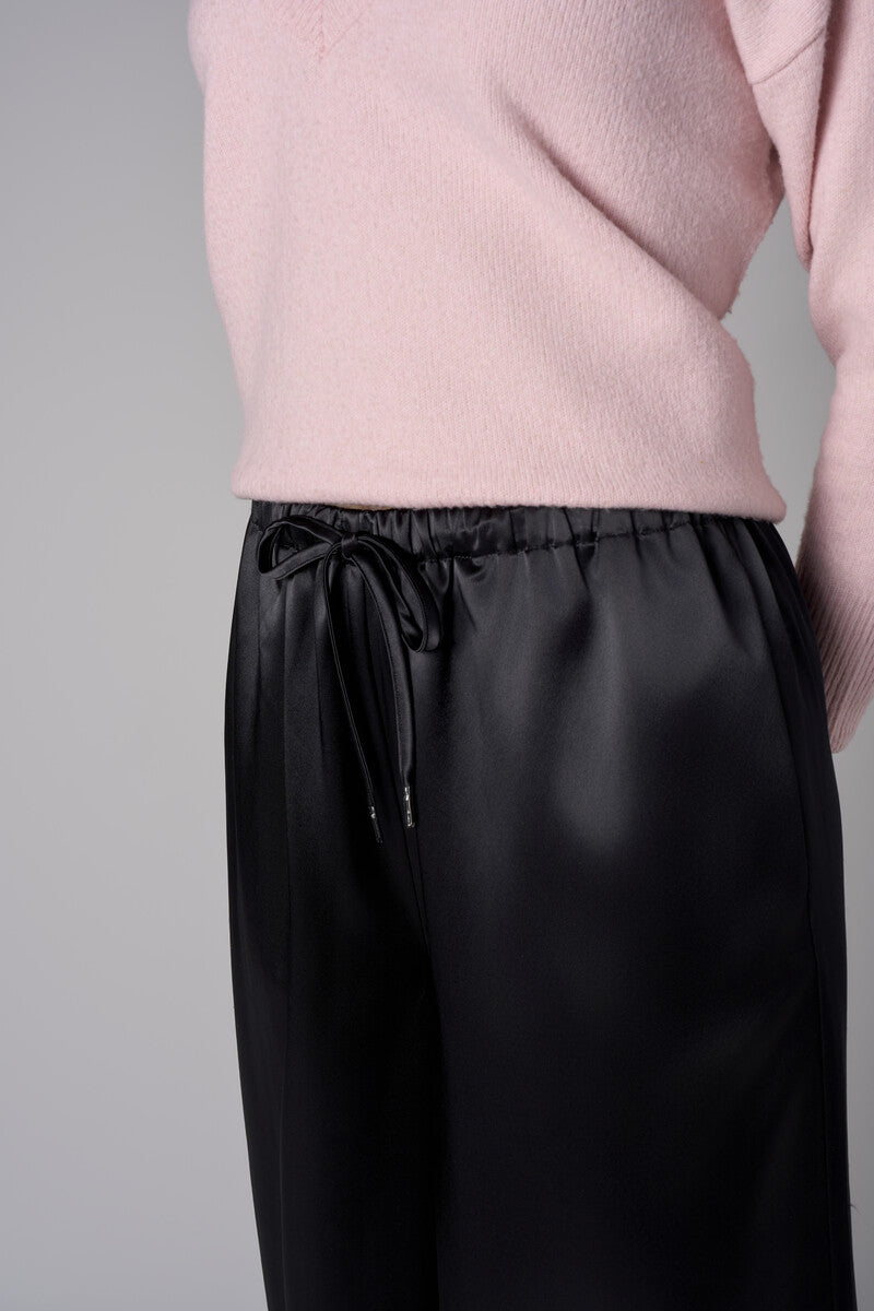 Black Pull On Wide Leg Pant