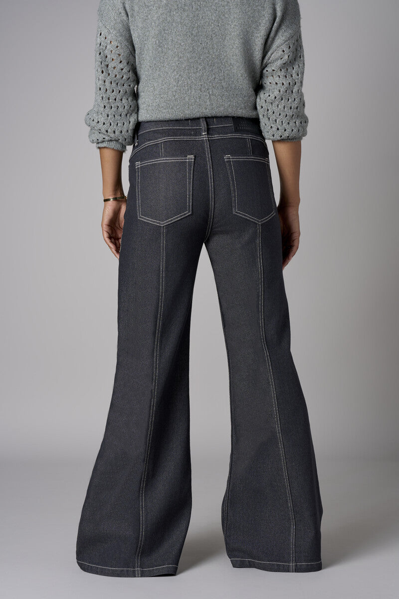 Gray Patch Pocket Wide Leg Jean