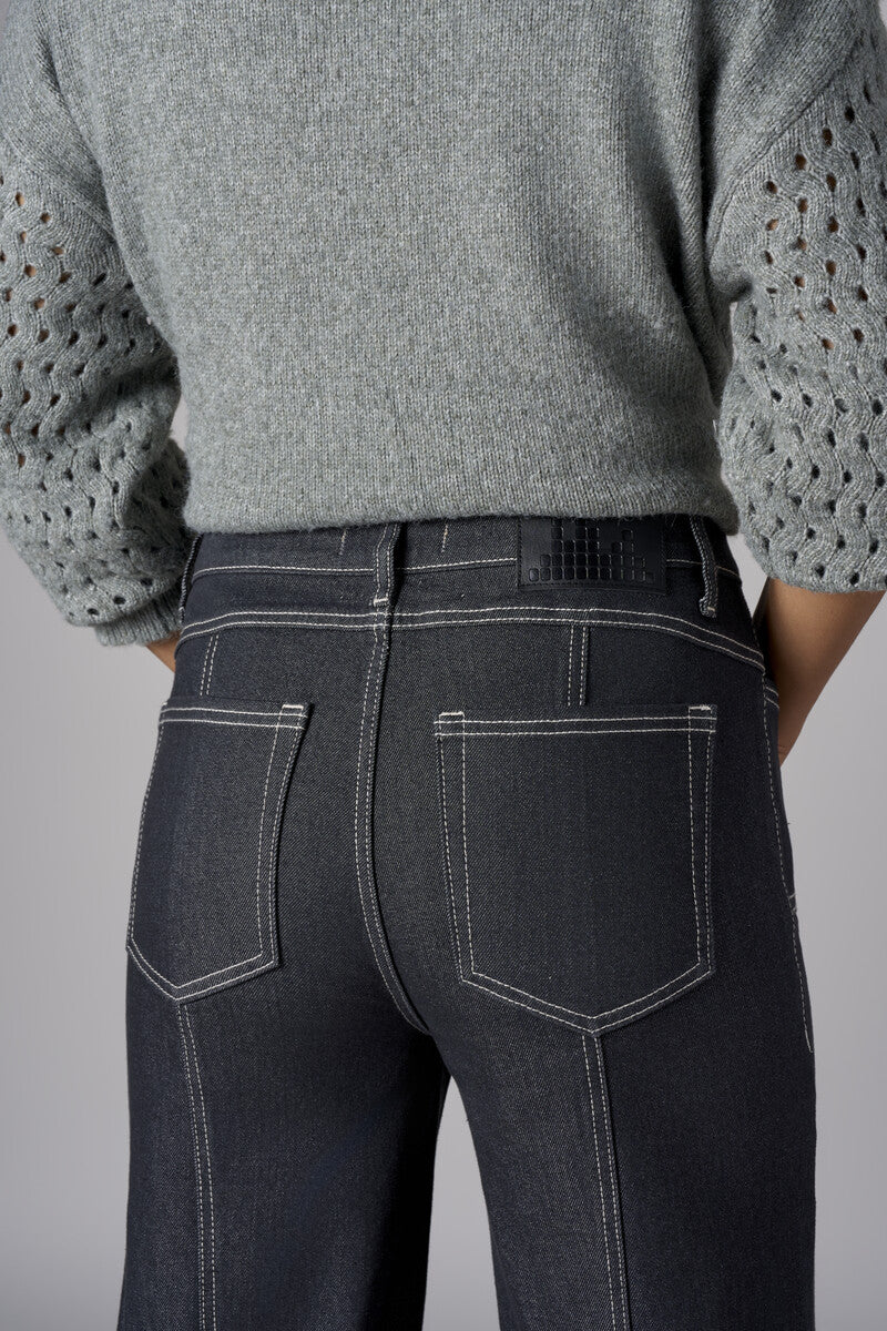 Gray Patch Pocket Wide Leg Jean