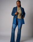 Mixed-wash 5 pocket vintage whisker washed jeans