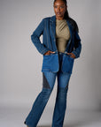 Mixed-wash 5 pocket vintage whisker washed jeans