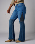 Mixed-wash 5 pocket vintage whisker washed jeans
