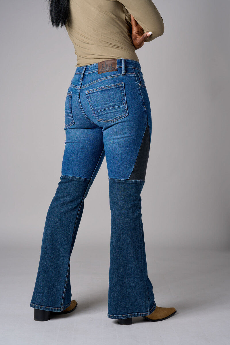 Mixed-wash 5 pocket vintage whisker washed jeans
