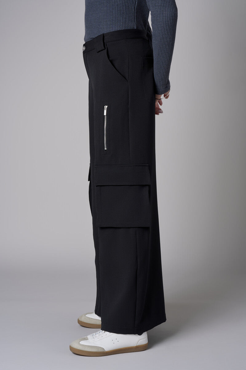Love your look in the exclusive &#39;Black&#39; Wide Leg Cargo Pant.
