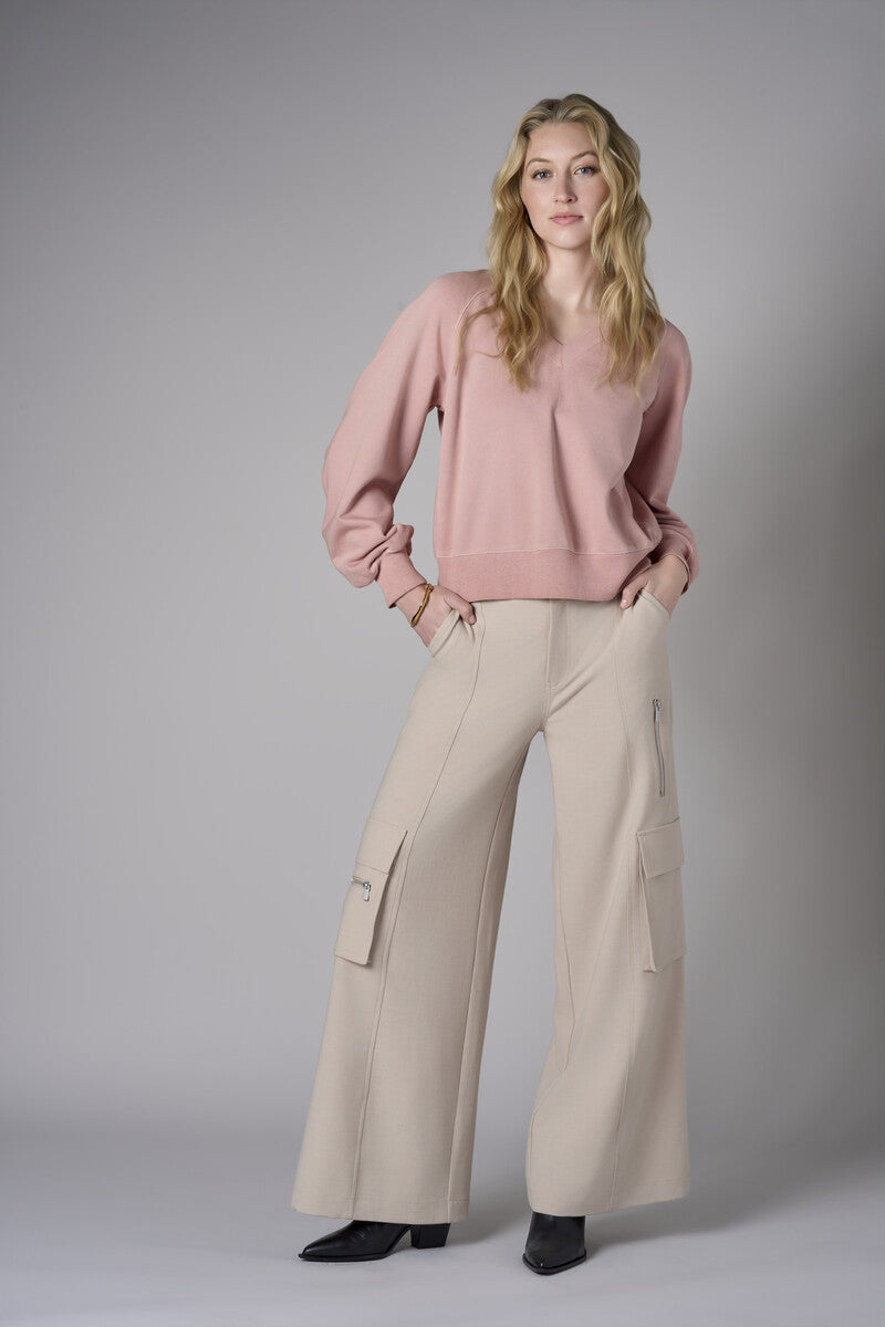 The perfect blend of style and color: 'Bone White' Wide Leg Cargo Pant.