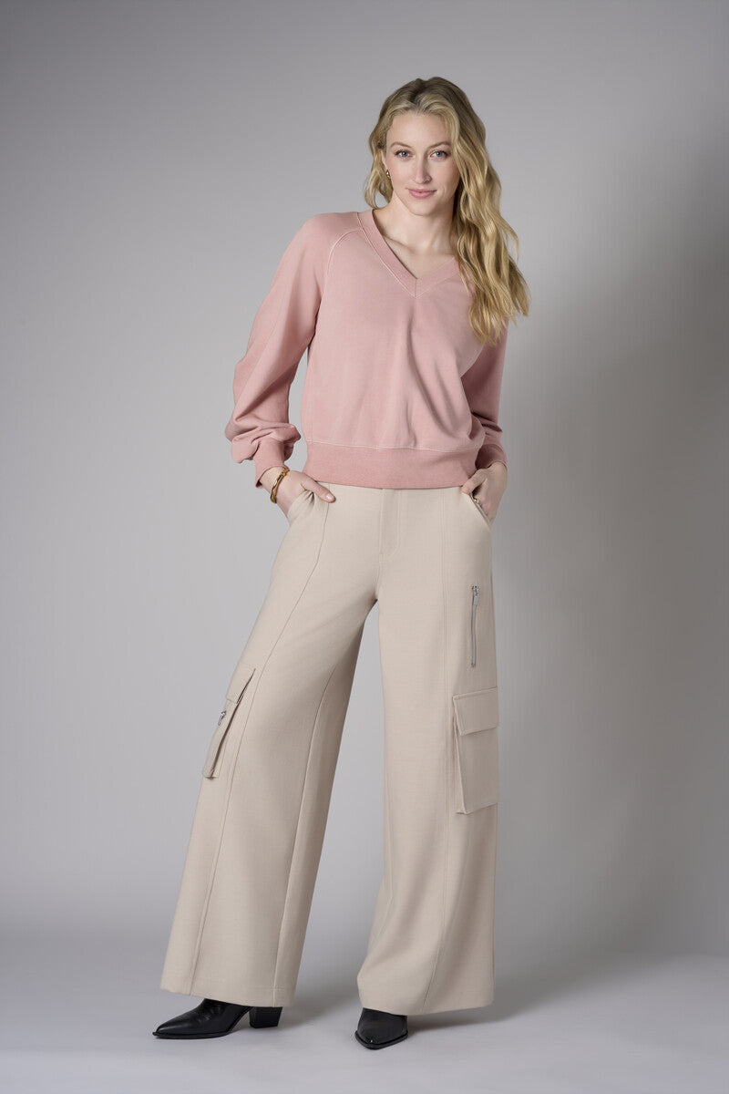 The perfect blend of style and color: 'Bone White' Wide Leg Cargo Pant.