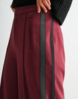 Burgundy Plus-Size Trouser Track Pant