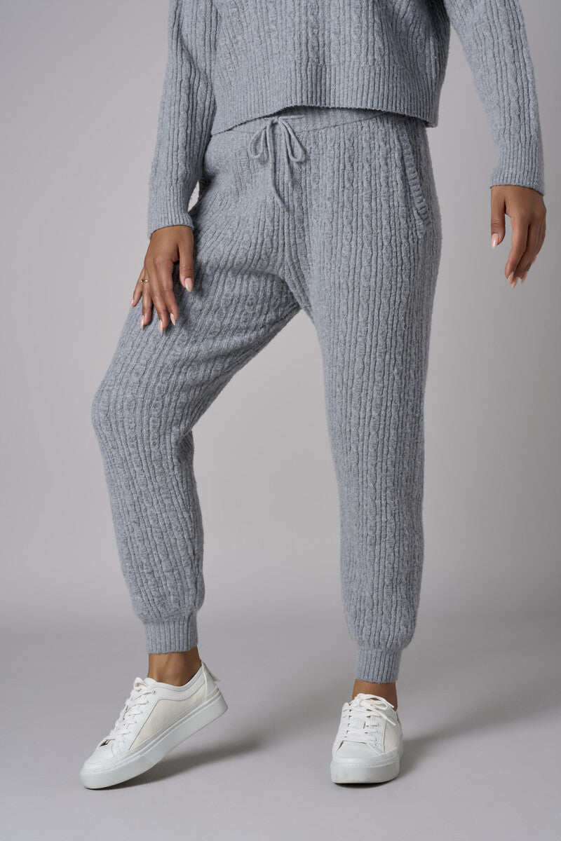The 'Gray' Cable Knit Jogger: designed for versatile appeal.