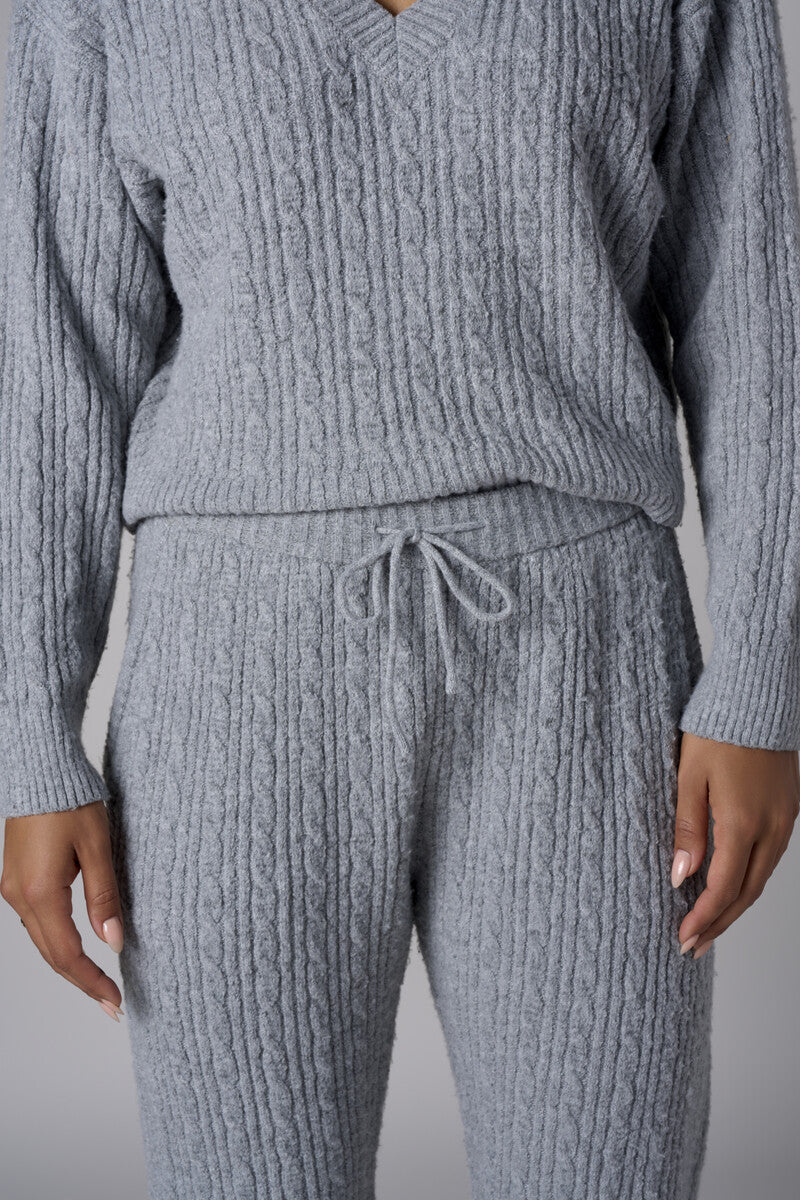 The 'Gray' Cable Knit Jogger: designed for versatile appeal.