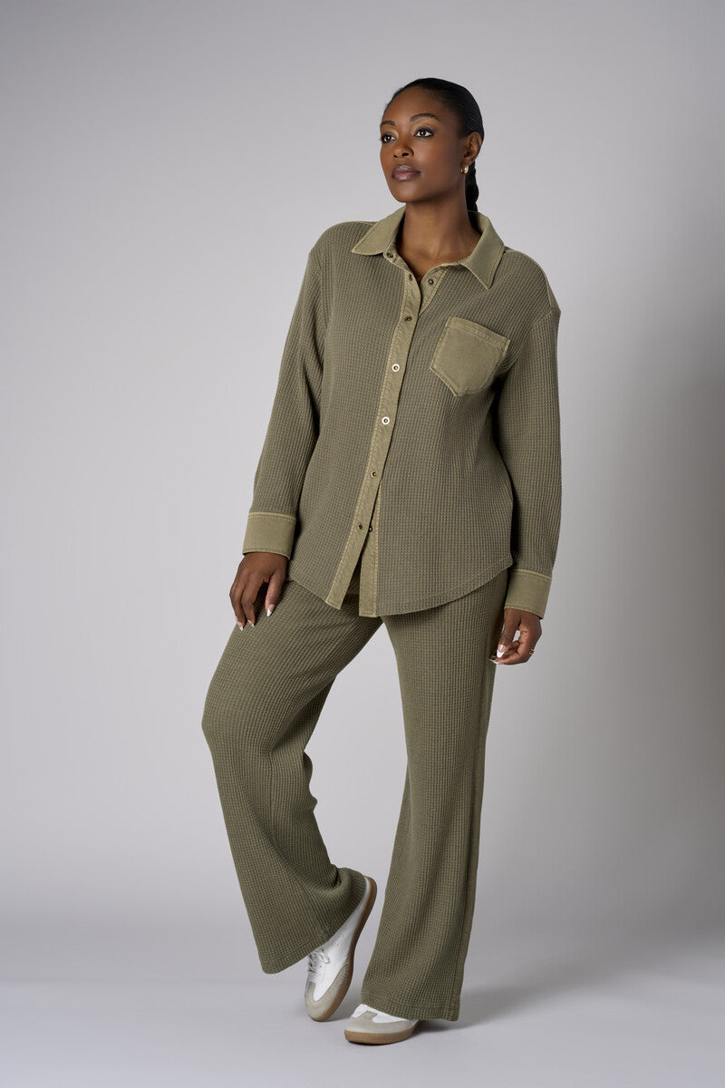 Let your outfit shine with this vibrant &#39;Light Olive&#39; Side Stripe Lounge Pant.